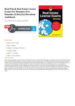 Read Ebook Real Estate License Exams For Dummies