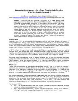 Assessing the Common Core State Standards in Reading With The