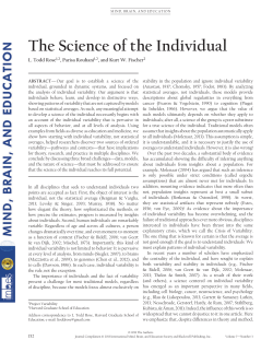 The Science of the Individual