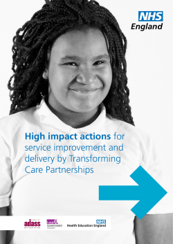 High impact actions for service improvement and