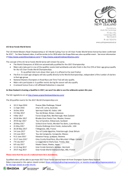 UCI Gran Fondo World Series The UCI World Masters Road