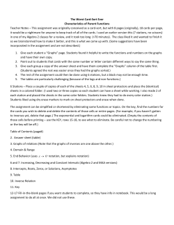The Worst Card-Sort Ever Characteristics of Parent Functions