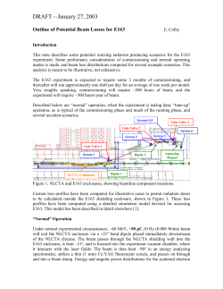 Outline of Potential Beam Losses for E163