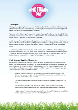 Pink Stumps Day Key Messages