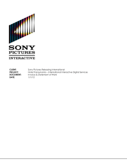 CLIENT Sony Pictures Releasing International PROJECT Hotel