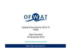 Setting Price limits for 2010-15 PR09 Mark Worsfold 25 November