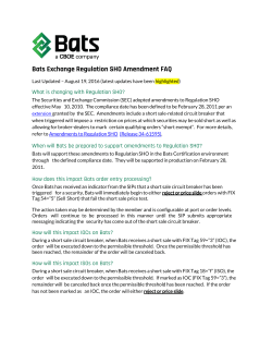 Bats Exchange Regulation SHO Amendment FAQ