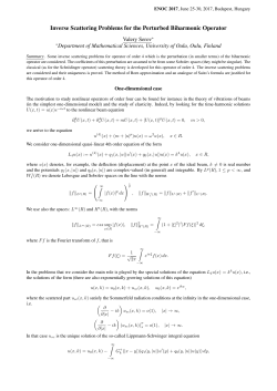 Inverse Scattering Problems for the Perturbed