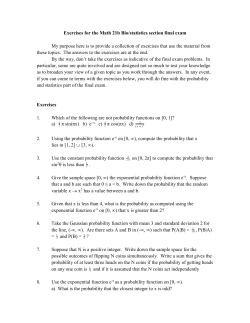 Probability review for the Math 21b Bio/statistics section final exam