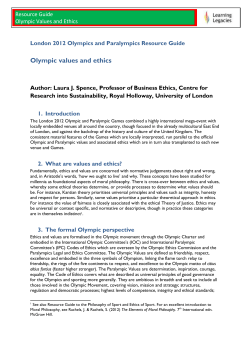 Olympic values and ethics - Oxford Brookes University