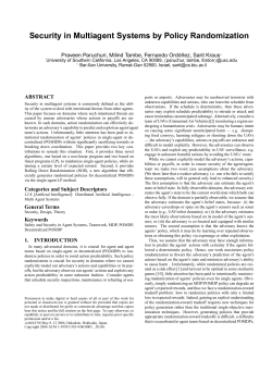 Security in Multiagent Systems by Policy
