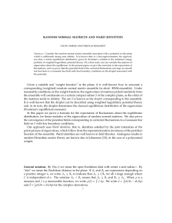 RANDOM NORMAL MATRICES AND WARD IDENTITIES Given a