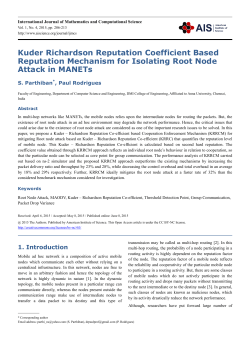 Kuder Richardson Reputation Coefficient Based Reputation