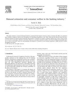 Demand estimation and consumer welfare in the banking industry