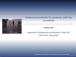 Mathematical Models for problems with free boundaries