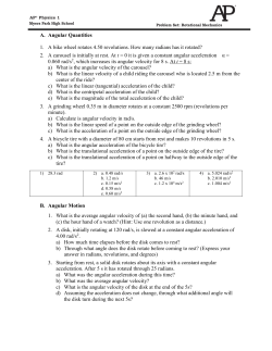 AP&reg; Physics 1 Myers Park High School Problem Set: Rotational