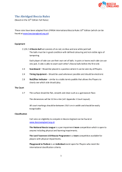 The Abridged Boccia Rules