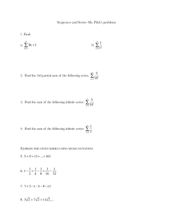Sequences and Series-Ms. Pilch`s problems