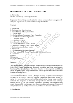 Optimization of Fuzzy Controllers