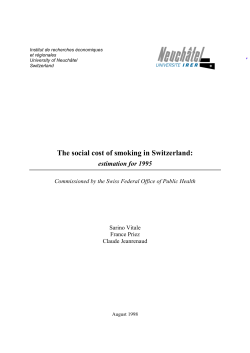 The social cost of smoking in Switzerland