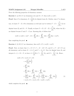 MA676 Assignment #2 Morgan Schreffler 1 of 3 Prove the following