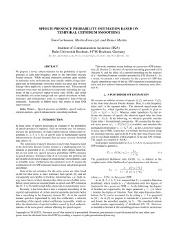 SPEECH PRESENCE PROBABILITY ESTIMATION