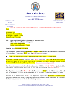 Construction Inspection Issue, 2nd Notice, Claims Participation Letter