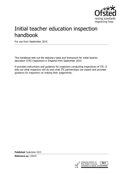 2015 Initial teacher education inspection handbook