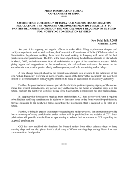 amends its combination regulations