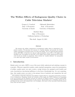 The Welfare Effects of Endogenous Quality Choice in Cable