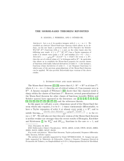 THE MORSE-SARD THEOREM REVISITED 1. Introduction and