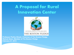 Boston Pledge Organization - Rural Innovation Center of Excellence