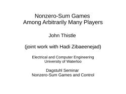 Nonzero-Sum Games Among Arbitrarily Many Players