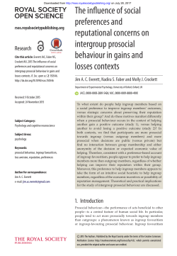 The influence of social preferences and reputational concerns on