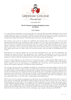 GRESHAM LECTURE 2011/3