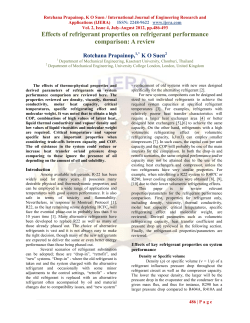 Effects of refrigerant properties on refrigerant performance