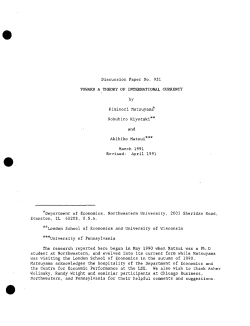 Toward a Theory of International Currency