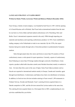 LANGUAGE STRATEGY AT FAZER GROUP Written by