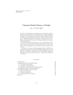 Classical Model Theory of Fields - Library