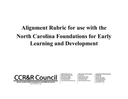 NC FELD Alignment Rubric - North Carolina Child Care Resources
