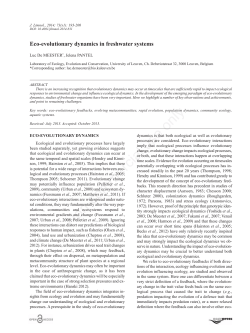 Eco-evolutionary dynamics in freshwater systems (PDF