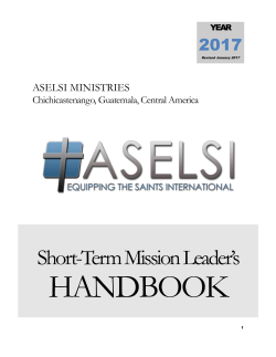 Team Leader Handbook - ASELSI Ministries International home