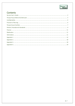 Service User`s Guide - Thorpe House Specialist Adult Mental Health