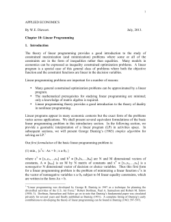 Chapter 10 Linear Programming