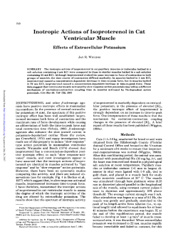 Inotropic Actions of Isoproterenol in Cat Ventricular Muscle