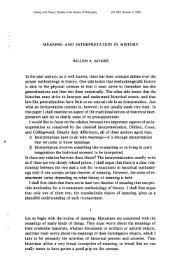 History and Theory: Studies in the Philosophy of History