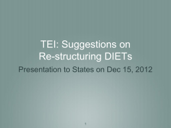 TEI: Suggestions on Re-structuring DIETs