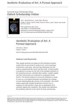 Aesthetic Evaluation of Art: A Formal Approach
