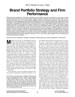 Brand Portfolio Strategy and Firm Performance