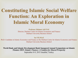 Constituting Islamic Social Welfare Function: An Exploration in